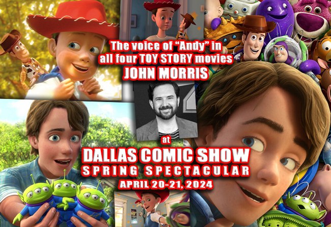 See John Morris (Andy) on TOY STORY At Texas Theatre in Dallas April 21st